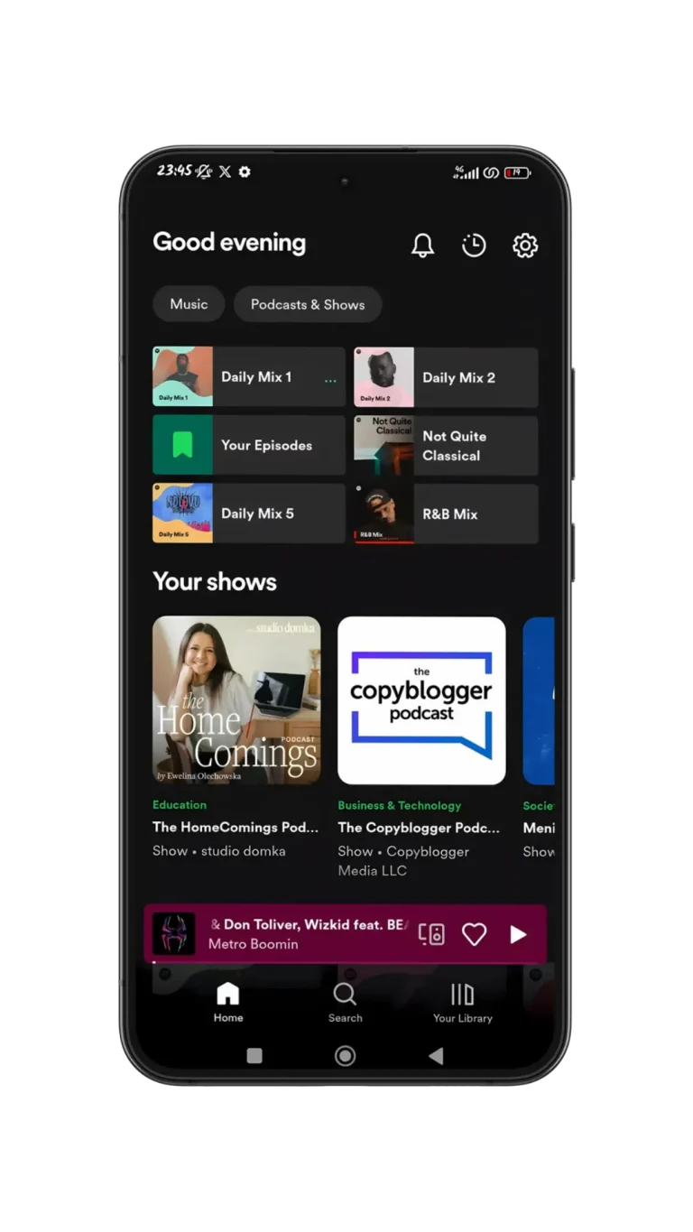 open Spotify app on your device